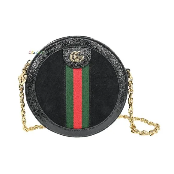 Gucci Ophidia Suede Round Cross Body Bag - Picture 1 of 11